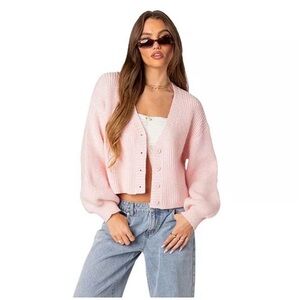 Edikted | Sabrina Chunky Knit Cropped Cardigan